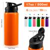 Gandeer 10 Pcs Aluminum Water Bottle 17 Oz Reusable Bike Snap Lid Metal Water Bottle Lightweight Portable Sports Leak Proof Gym for Travel Camping Hiking (Vivid Color) view 2