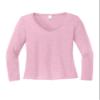 District Women's Perfect Tri Long Sleeve V-Neck Tee DT135 view 1