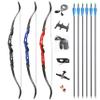 66 Inch ILF Recurve Bow 20-40Lbs Metal Riser Competition Athletic Recurve Bow Right Hand Hunting Bow, ILF Bow Riser and Limbs (40 Lbs, Red/Type 2) view 1