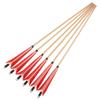 limaity 31inch Archery Wooden Arrows Traditional Hunting Arrows Target Arrow 5" Natural Turkey Feathers for Recurve Bow Longbow Outdoor Shooting (Red, 12) view 2