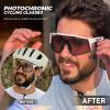 KAPVOE Photochromic Cycling Glasses MTB Clear Mountain Bike Transition Bicycle Sunglasses for Men Women - K9022 view 2