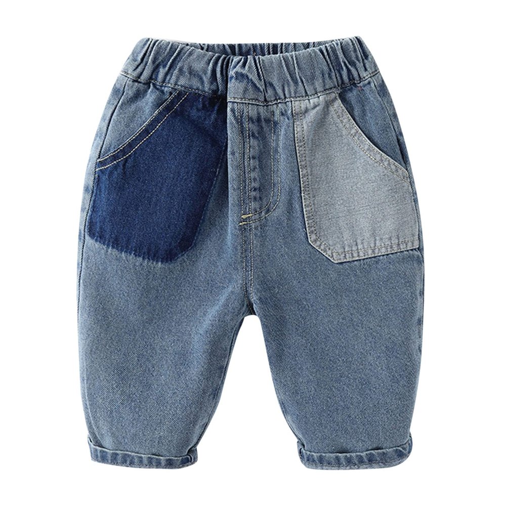 2t Baby Pants Children Kids Toddler Infant Baby Boys Girls Patchwork Jeans Pants Trousers Outfits (Blue, 12-18 Months)