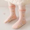 Baby Infants Toddlers Girls Mid Calf Length Socks 4 Pairs Kids Antislip Long Stockings Ruffled School (Pink, 8-12 Years) view 3