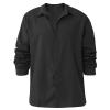 Ymosrh Vacation Shirt, Dress Shirts for Men White Dress Shirts Mens Pack of T Shirts Designer Spring Summer Men's Casual Cotton Linen Solid Color Long Sleeve Shirts Loose Button Down (XXL, B-Black) view 3
