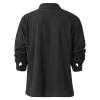Ymosrh Vacation Shirt, Dress Shirts for Men White Dress Shirts Mens Pack of T Shirts Designer Spring Summer Men's Casual Cotton Linen Solid Color Long Sleeve Shirts Loose Button Down (XXL, B-Black) view 4