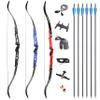 66 Inch ILF Recurve Bow 20-40Lbs Metal Riser Competition Athletic Recurve Bow ILF Bow Riser and Limbs Right Hand Hunting Longbow (36 Lbs, Blue/Type 2) view 1