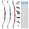 66 Inch ILF Recurve Bow 20-40Lbs Metal Riser Competition Athletic Recurve Bow ILF Bow Riser and Limbs Right Hand Hunting Longbow (28 Lbs, Red/Type 2) view 1