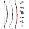 66 Inch ILF Recurve Bow 20-40Lbs Metal Riser Competition Athletic Recurve Bow ILF Bow Riser and Limbs Right Hand Hunting Longbow (32 Lbs, Blue/Type 1) view 1