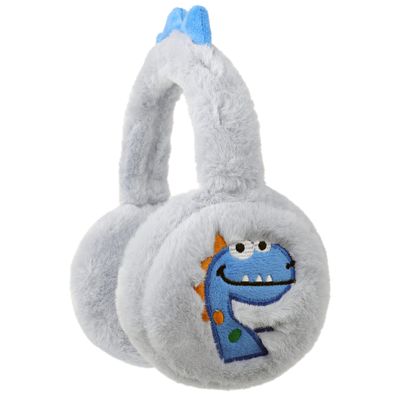 Flammi Kids Ear Muffs for Girls Winter Earmuffs Dino-Light Grey