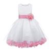 Linjinx Kids Girls Floral Petals Flower Girl Dress Satin Tulle Wedding Bridesmaid Pageant Party Dresses Ball Gown Pink A 4 Years view 1