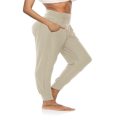 DIBAOLONG Womens Yoga Sweatpants Loose Workout Joggers Pants Comfy Lounge Pants with Pockets Apricot L