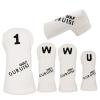 FUUBAMB00 5Pcs/Set Golf Iron Covers Golf Club Head Covers for Driver Cover Fairway Cover Hybrid Cover Putter Covers PU Leather Golf Accessories,White view 1