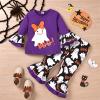 Boutique Clothing for Tween Girls Toddler Kids Girls Outfit Cartoon Halloween Letters Prints Long (Purple, 18-24 Months) view 2