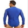 RUNQHUI Men's Shiny Rhinestones Latin Tango Dance Leotard Shirt Stage Performance Dancewear Shirt Tops Royal Blue X-Large view 4