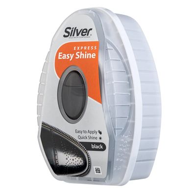 Silver Express Shoe Shine Sponge - Instant Shine Shoe Polish For Shoes, Boots & More - Quick and Easy Shoe Shiner - 6ml (Black)