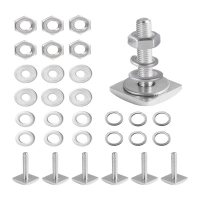T Slot Bolts for Thule, Yakima Roof Rack Cross Bars, Platform, Cargo Basket, Stainless Square T Track Bolt Adapter to Secure Bike/Ski/Kayak Rack, Solar Panel, Awning, M6x35mm, 4mm Thickness