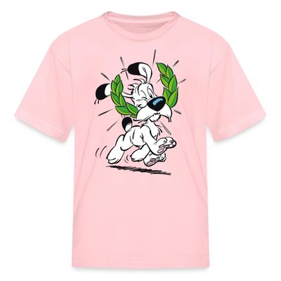 Spreadshirt Asterix & Obelix Dogmatix Laurel Wreath Licensed Kid's T-Shirt, XL, Pink