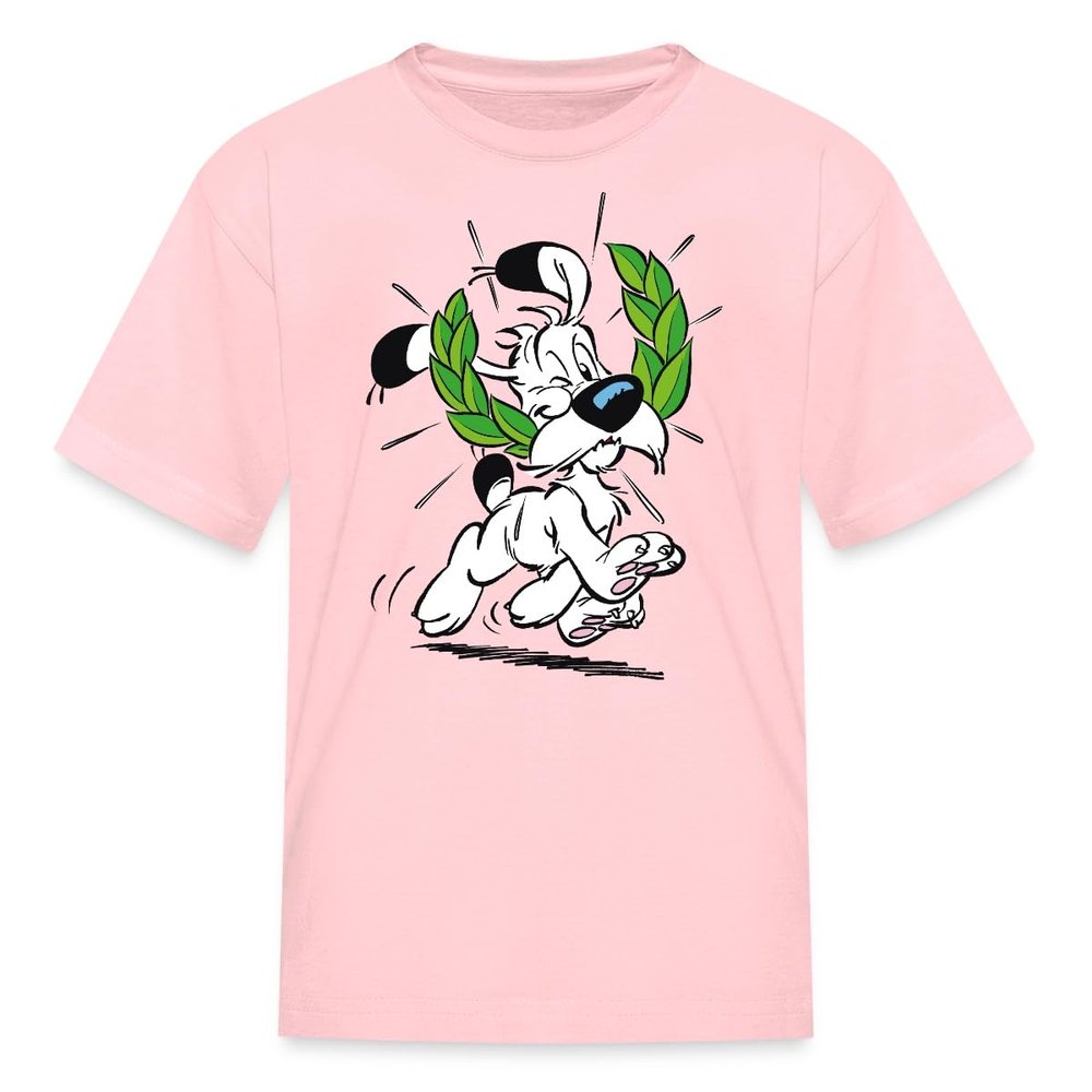 Spreadshirt Asterix & Obelix Dogmatix Laurel Wreath Licensed Kid's T-Shirt, XL, Pink