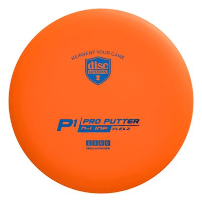Discmania D-line P1 Flex 2 Disc Golf Putter, Straight Flying Putter PDGA Approved Putter 173-176g (Colors May Vary)