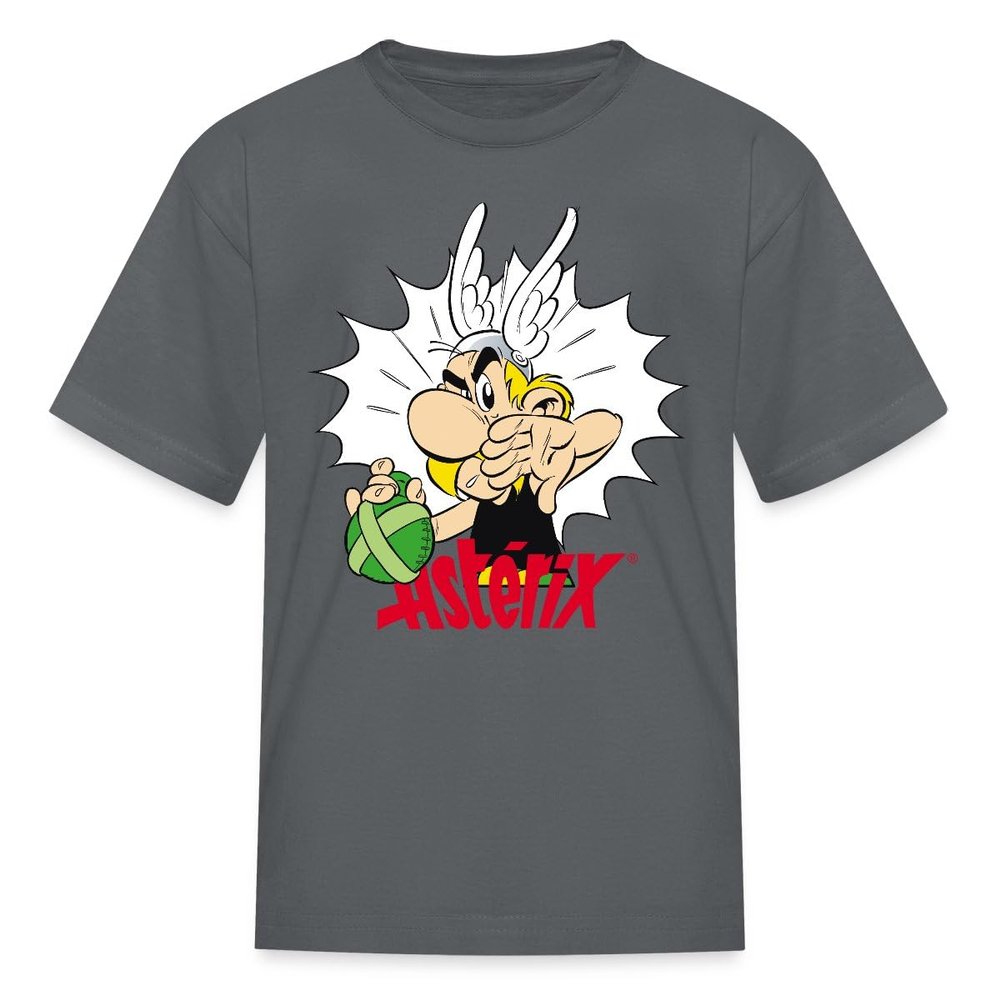 Spreadshirt Asterix & Obelix Asterix Elixir Licensed Kid's T-Shirt, M, Charcoal