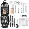 Camping Cookware Storage Bag - Camping Cooking Utensils Set Bag Camping Tool Portable Storage Bag Suitable for Knife, Fork, Spoon, Chopping Board, Chef's Knife,Kitchenware Storage view 4