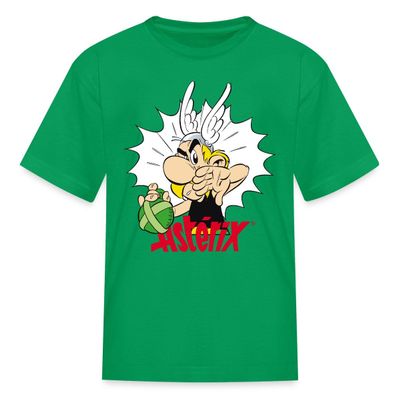 Spreadshirt Asterix & Obelix Asterix Elixir Licensed Kid's T-Shirt, S, Kelly Green