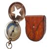 Antique Brass Push Button Compass Pocket Sundial Compass for Navigation Outdoor Activities Camping Hiking 2 inch with Leather Box Best for Gift view 2