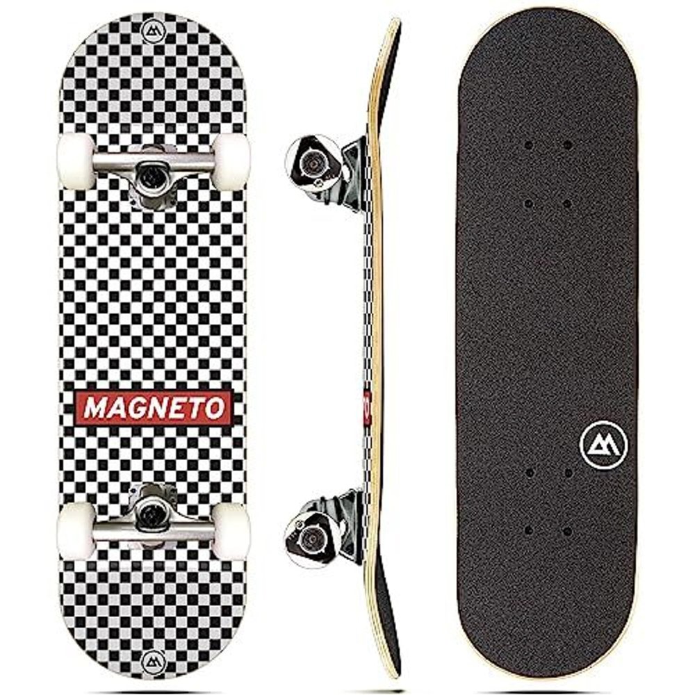 Magneto Cruiser Board - Kid Skateboard for Ages 3-6 - Mini Skateboard with Maple Concave Deck - Smooth Ride Skate Board with 95A Wheels - 27.5" x 7.75", Tie Dye