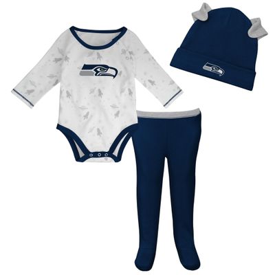 Outerstuff Newborn & Infant White/Seattle Seahawks Dream Team Bodysuit Pants & Hat Set
