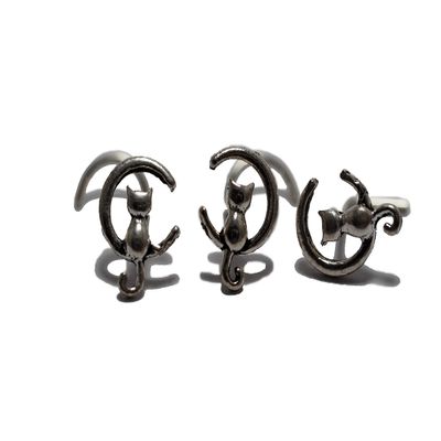 18, 20 Gauge Nose Stud,Cat on the moon Nose Stud,Animal nose screw, Jewelry Nose Stud, Body Piercing Jewelry, Nose Piercing, Body Jewelry (20g L Bend)