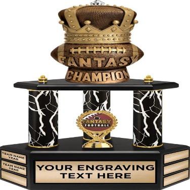 Crown Awards 18" Black Lightning Fantasy Football King Perpetual Trophy