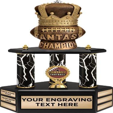 Crown Awards 18" Black Lightning Fantasy Football King Perpetual Trophy