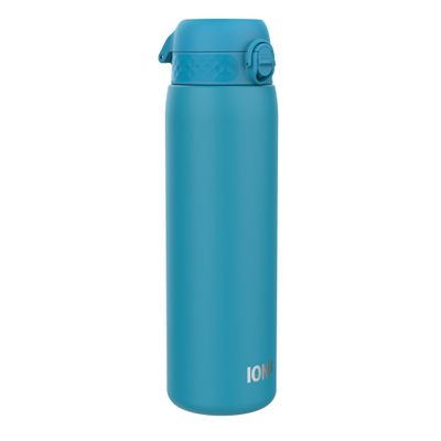 ION8 Vacuum Insulated Stainless Steel 1 Litre Water Bottle, 920 ml/31 oz, Leak Proof, Easy to Open, Secure Lock, Dishwasher Safe, Carry Handle, Scratch Resistant, Ideal for Sports and Yoga, Blue