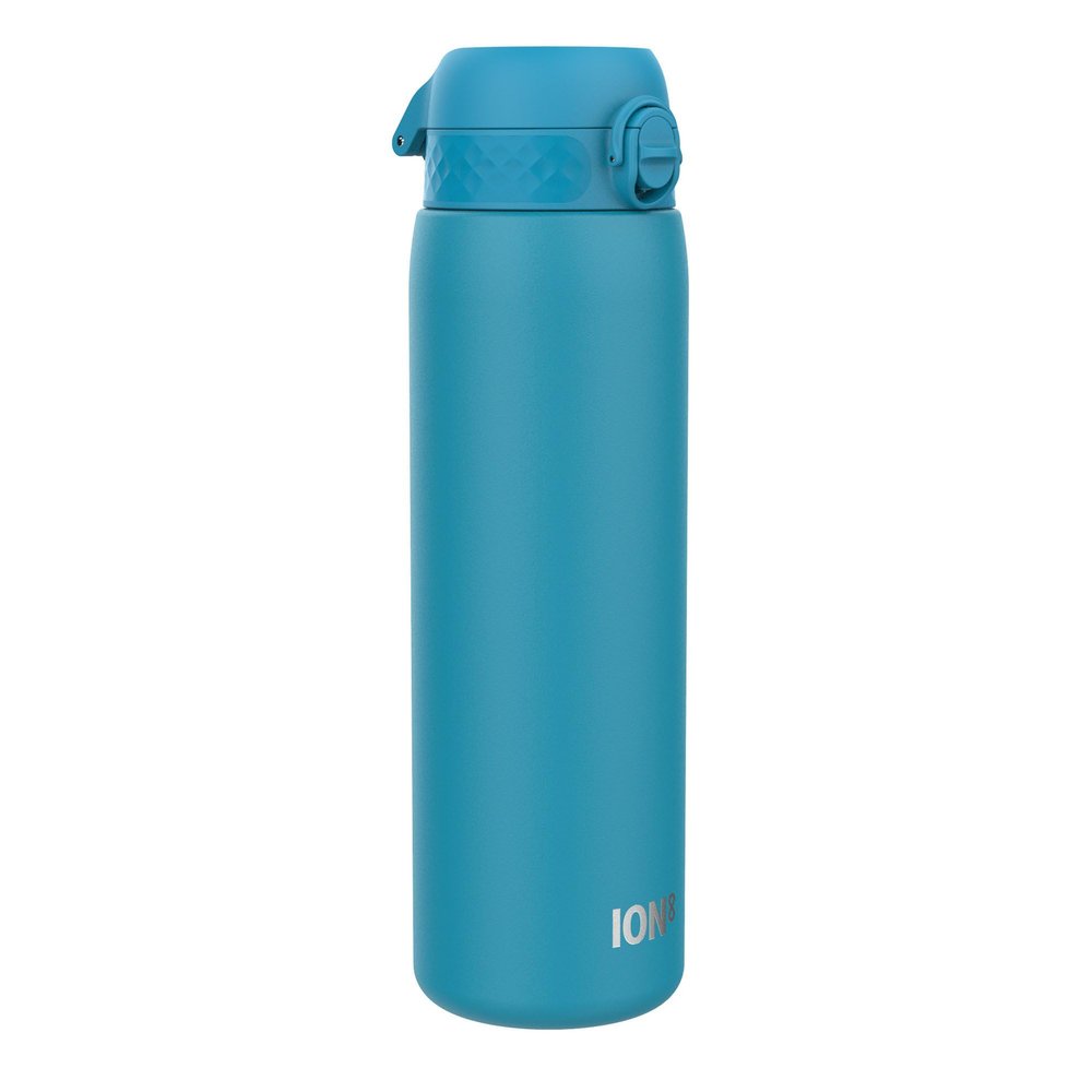 ION8 Vacuum Insulated Stainless Steel 1 Litre Water Bottle, 920 ml/31 oz, Leak Proof, Easy to Open, Secure Lock, Dishwasher Safe, Carry Handle, Scratch Resistant, Ideal for Sports and Yoga, Blue
