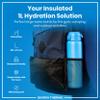 ION8 Vacuum Insulated Stainless Steel 1 Litre Water Bottle, 920 ml/31 oz, Leak Proof, Easy to Open, Secure Lock, Dishwasher Safe, Carry Handle, Scratch Resistant, Ideal for Sports and Yoga, Blue view 2