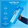 ION8 Vacuum Insulated Stainless Steel 1 Litre Water Bottle, 920 ml/31 oz, Leak Proof, Easy to Open, Secure Lock, Dishwasher Safe, Carry Handle, Scratch Resistant, Ideal for Sports and Yoga, Blue view 4