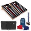 Tailgating Pros 4x2 Regulation Cornhole Boards Flag Set- Includes 8 Bean Bags, Carrying Cases, and Score Keeper - Optional LED Lights view 1