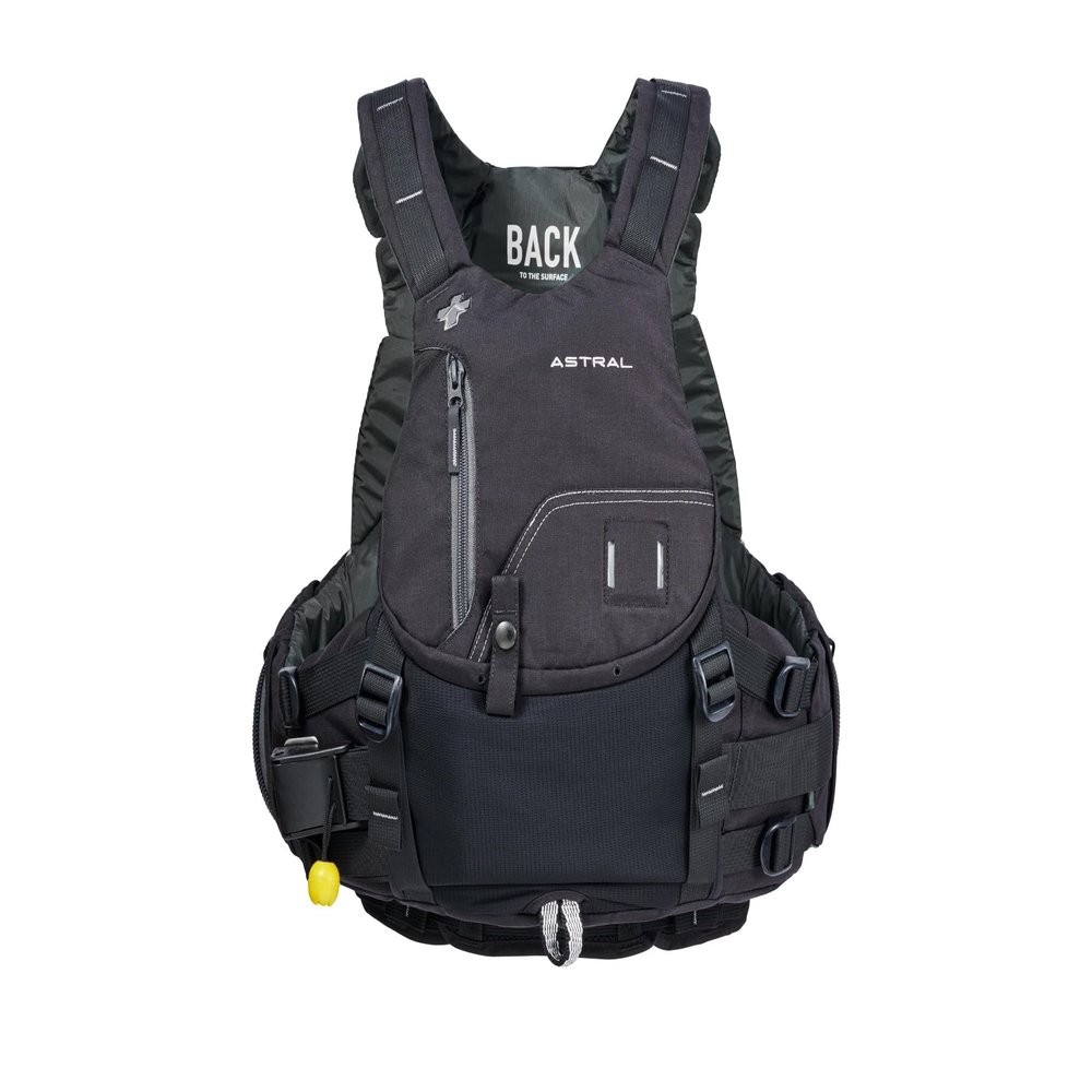 Astral Indus Life Jacket - High-Float USCG Type V PFD Adult Life Vest for Swiftwater, Rescue, SUP, & Whitewater - Black - Medium/Large