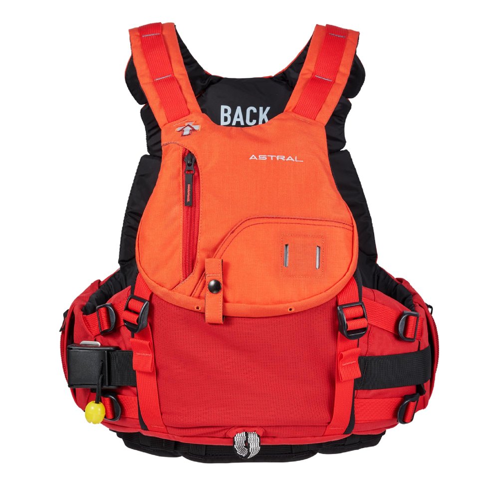 Astral Indus Life Jacket - High-Float USCG Type V PFD Adult Life Vest for Swiftwater, Rescue, SUP, & Whitewater - Red - Large/X-Large