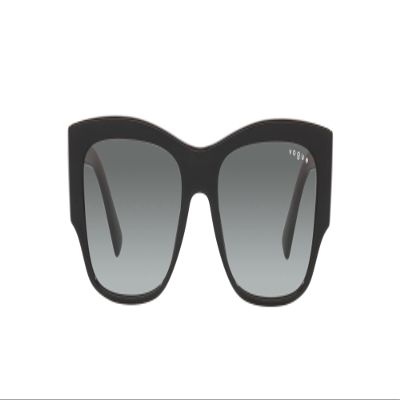 Vogue Eyewear Woman Sunglasses Black Frame, Gradient Grey Lenses, 54MM
