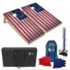 Tailgating Pros 4x2 Regulation Cornhole Boards Flag Set- Includes 8 Bean Bags, Carrying Cases, and Score Keeper - Optional LED Lights view 1