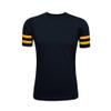 ILTEX Adult & Kids Sportswear Athlete Jersey | Crew Neck and Short Sleeve Stripes T-Shirt | Two Contrast Colors Stripes with Pure Cotton and Polyester(Black/Gold,Medium) view 1
