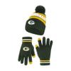 Ultra Game NFL Official Adults Unisex Super Soft Winter Beanie Knit Hat With Extra Warm Touch Screen Gloves, Green Bay Packers, Team Color 1, 1SIZE view 1