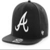 '47 Atlanta Braves Mens Womens No Shot Captain Adjustable Snapback Black/White Hat view 1