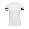 ILTEX Adult & Kids Sportswear Athlete Jersey | Crew Neck and Short Sleeve Stripes T-Shirt | Two Contrast Colors Stripes with Pure Cotton and Polyester(White/Black,2X-Large) view 1