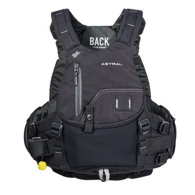 Astral Indus Life Jacket - High-Float USCG Type V PFD Adult Life Vest for Swiftwater, Rescue, SUP, & Whitewater - Black - Small/Medium