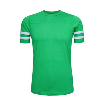ILTEX Adult & Kids Sportswear Athlete Jersey | Crew Neck and Short Sleeve Stripes T-Shirt | Two Contrast Colors Stripes with Pure Cotton and Polyester(Green/White,X-Large)