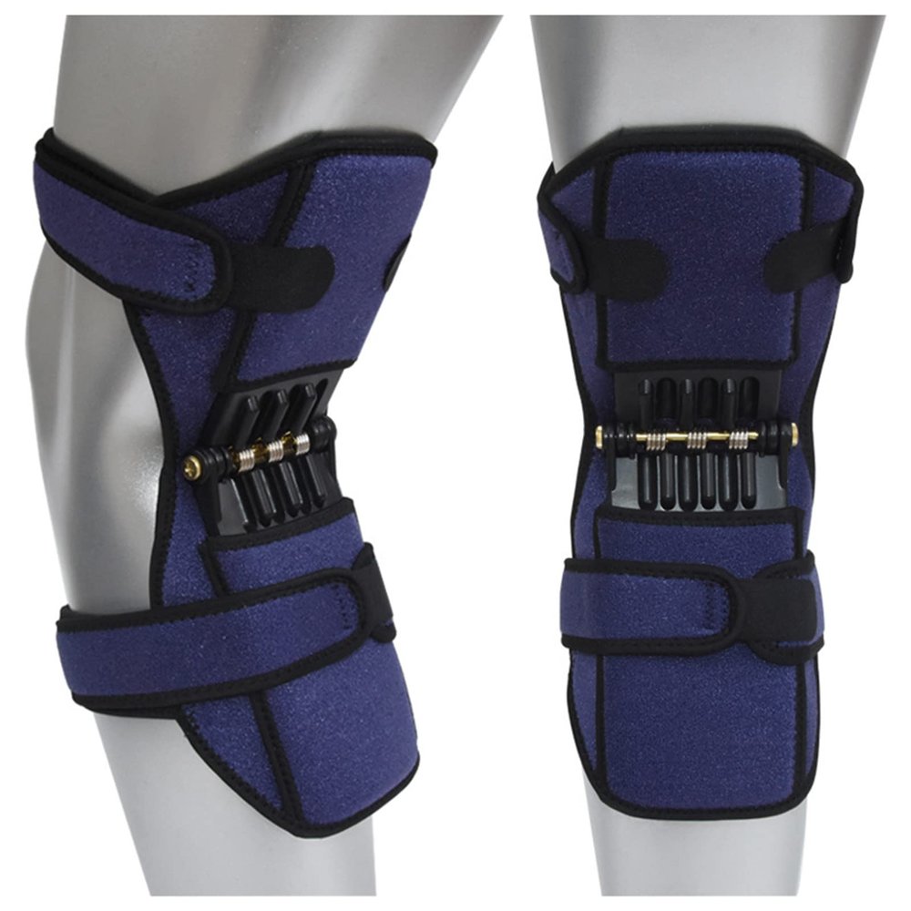 TOOJUN Knee Protection Booster for Men/Women, 2-Pack Knee Brace Joint Support Spring Knee Stabilizer Pad for Weak Legs Old Cold Leg Sports Training Squat, Knee Climbing and Climbing Stairs,Blue