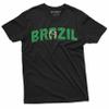 Men's Brazil T-Shirt Brazilian Coat of arms Flag Tee Shirt Football Tshirt Brasil Tee (Small Navy Blue) view 2
