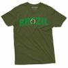 Men's Brazil T-Shirt Brazilian Coat of arms Flag Tee Shirt Football Tshirt Brasil Tee (Small Navy Blue) view 3